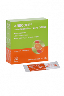 Алесорб Энтеросорбент гель Эрциг апельс пак-стик 10г N18 (Фарм фабрика)