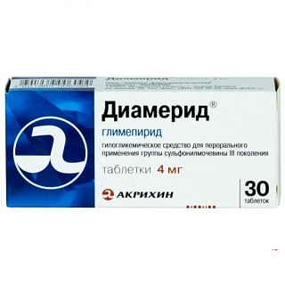 Диамерид таб 4мг N30 (Акрихин)